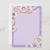 Paarse Donuts Glitter Waterverf Baby shower Kaart (Achterkant)