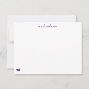 Paarse Doodle Heart Persoonlijke Stationery Notitiekaartje