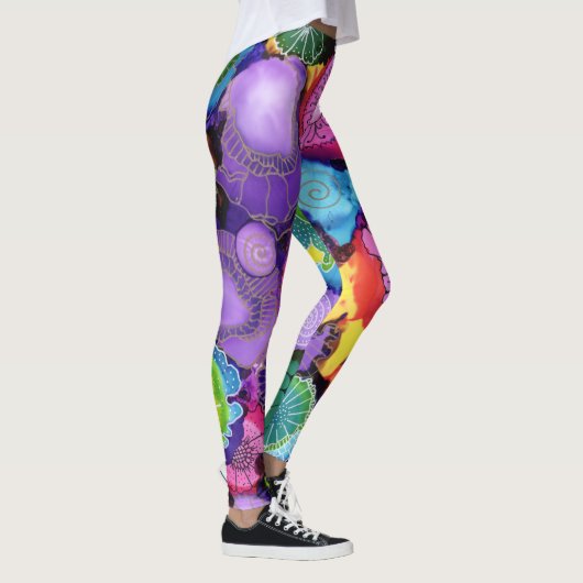 Paarse Doodle Leggings (Rechts)