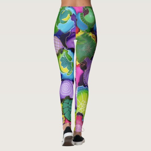 Paarse Doodle Leggings (Achterkant)