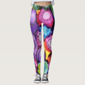 Paarse Doodle Leggings (Voorkant)