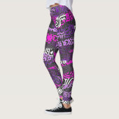 Paarse Doodlepatroon Leggings (Links)
