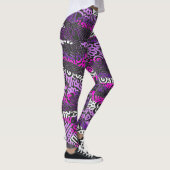 Paarse Doodlepatroon Leggings (Rechts)