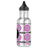 Paarse Doodles Monogram Drakenfruit Waterfles (Rechts)