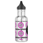 Paarse Doodles Monogram Drakenfruit Waterfles (Links)