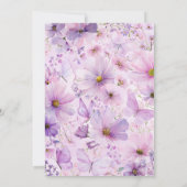 Paarse doop vlinder bloemendoopsel meisje kaart (Achterkant)