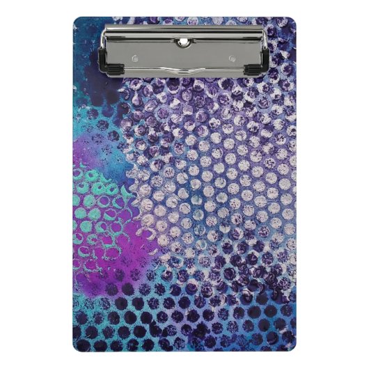 Paarse Dotty Abstract Mini Klembord (Voorkant)