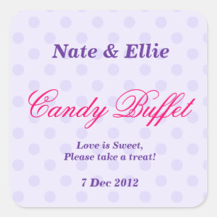 Paarse Dotty Snoep Buffet Sticker