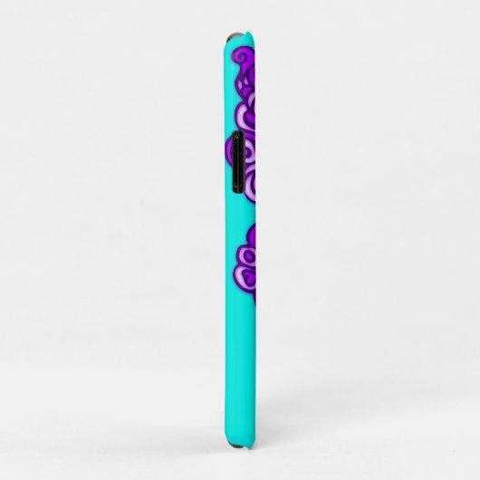 Paarse douanenaam gestyleerde vlinderaqua Case-Mate iPhone case (Achterkant/rechts)