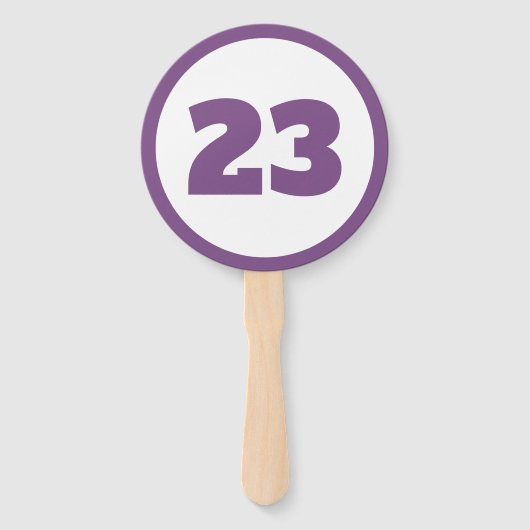 paarse douanenummer handwaaier (Voorkant)