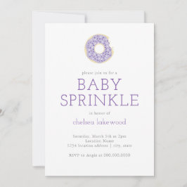 Paarse Doughnut Baby Sprinkle Shower Kaart