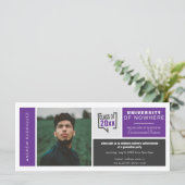 Paarse dozen en fotobrede Afstuderen (Staand voorkant)