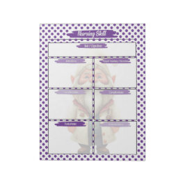 Paarse Dr Gnome Verpleegkunde Student Skills Sjabl Notitieblok