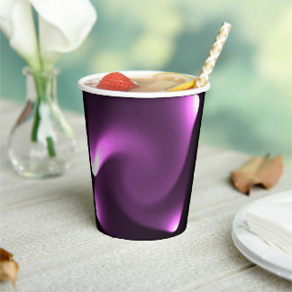 Paarse draaiende lichten papieren bekers