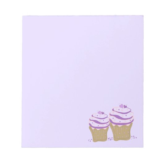 Paarse Draaikolk Cupcakes Notitieblok (Voorkant)