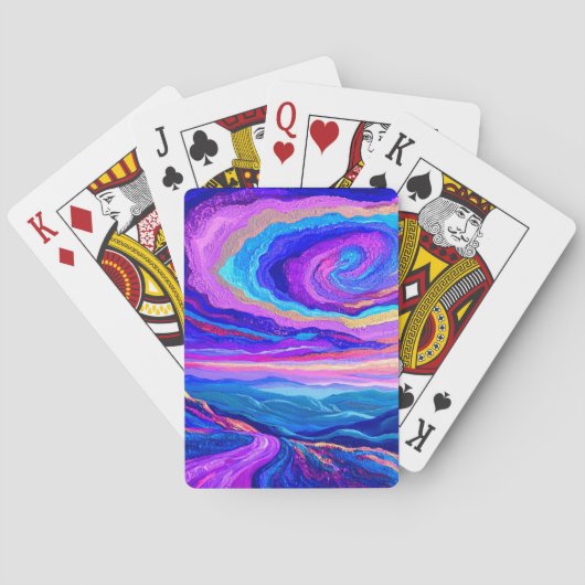 Paarse Draaikolk Pokerkaarten (Achterkant)