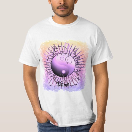 Paarse Draaikolk Yin Yang T-shirt (Voorkant)