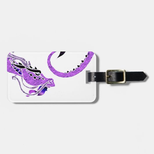 Paarse draak bagagelabel (Voorkant horizontaal)