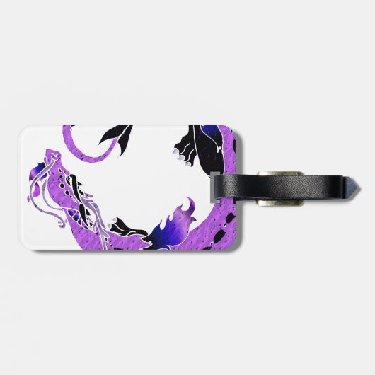 Paarse draak bagagelabel (Achterkant horizontaal)