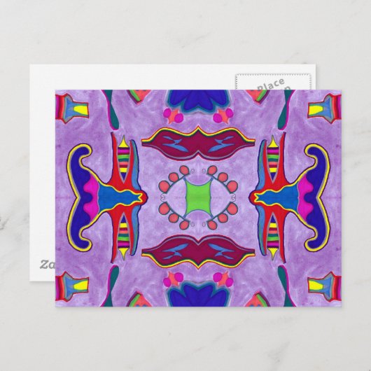 Paarse Draak Briefkaart (Voorkant / Achterkant)