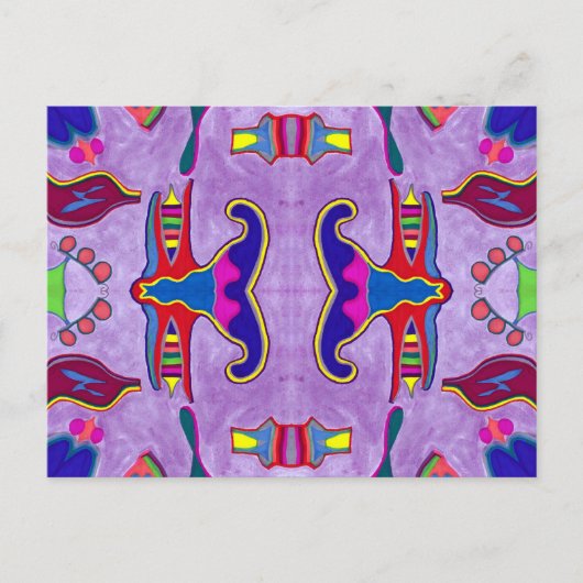 Paarse Draak Briefkaart (Voorkant)