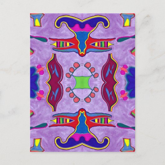 Paarse Draak Briefkaart (Voorkant)