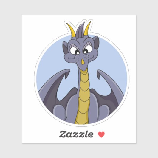 Paarse draak-cartoon Aangepast-Gesneden vinylStick Sticker (Vel)