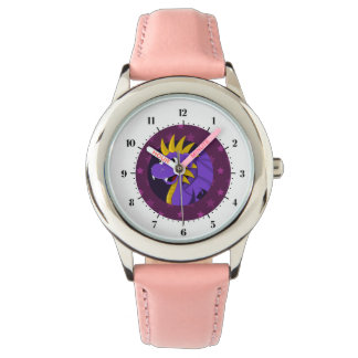 Paarse draak cartoon horloge