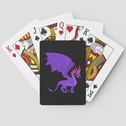 Paarse draak cartoon pokerkaarten (Achterkant)