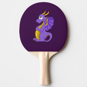 Paarse draak cartoon tafeltennisbatje