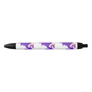 Paarse draak cartoon zwarte inkt pen