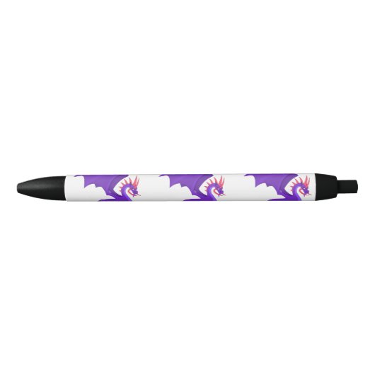 Paarse draak cartoon zwarte inkt pen (Voorkant)