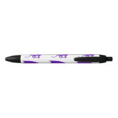Paarse draak cartoon zwarte inkt pen (Achterkant)
