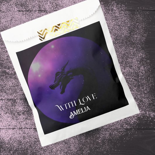 Paarse draak gepersonaliseerd bedankzakje