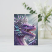 Paarse Draak in een Kroon Briefkaart (Staand voorkant)