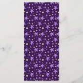 Paarse draak met ballonmeisje Baby shower Menu (Achterkant)