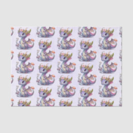 Paarse draak met elegante kroon tissuepapier