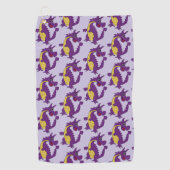 Paarse Draak Ontwerp Elke Kleur Achtergrond Golfhanddoek (Voorkant)