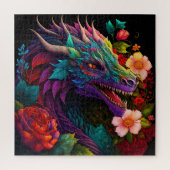 Paarse draak puzzel legpuzzel (Verticaal)