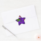Paarse Draak Ster Sticker (Envelop)