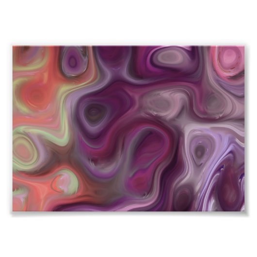 Paarse draden Abstracte kunst: Drain 77 Foto Afdruk (Voorkant)
