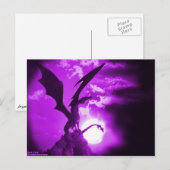 Paarse Dragon 2-Briefkaart | Fantasy Art Greeting Briefkaart (Voorkant / Achterkant)
