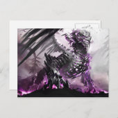 Paarse Dragon 5 Briefkaart | Fantasy Art Greeting (Voorkant / Achterkant)