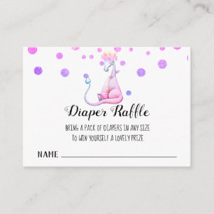 *~* Paarse dragon Baby Girl Shower Diaper Raffle Informatiekaartje
