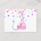 *~* Paarse dragon Baby Girl Shower Diaper Raffle Informatiekaartje (Achterkant)