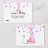 *~* Paarse dragon Baby Girl Shower Diaper Raffle Informatiekaartje (Voorkant / Achterkant)