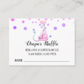 *~* Paarse dragon Baby Girl Shower Diaper Raffle Informatiekaartje (Voorkant)