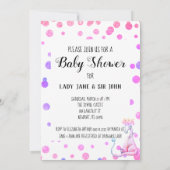 *~* Paarse dragon Baby Girl Shower Invitation Kaart (Achterkant)