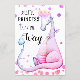 *~* Paarse dragon Baby Girl Shower Invitation Kaart