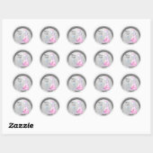 *~* Paarse Dragon Baby Meisje Dank je Seal Ronde Sticker (Vel)